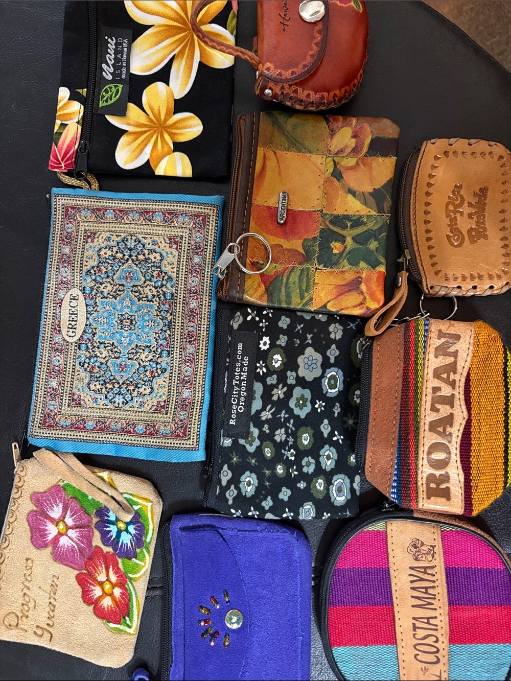 10 Assorted Colorful Coin Pouches and Small Wallets - Multi